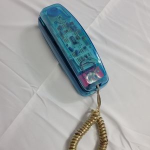 Vintage Clear See Through Blue Phone 80'S/90'S Retro Telephone/not sure if works